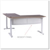 A Picture of product ALE-WSL5959WB Workspace by Alera® L-Shaped Writing Desk 59.05" x 29.53", Beigewood/White