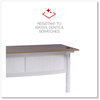 A Picture of product ALE-WSL5959WB Workspace by Alera® L-Shaped Writing Desk 59.05" x 29.53", Beigewood/White