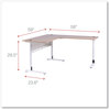 A Picture of product ALE-WSL5959WB Workspace by Alera® L-Shaped Writing Desk 59.05" x 29.53", Beigewood/White