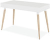 A Picture of product ALE-WSS4824WB Workspace by Alera® Scandinavian Writing Desk 47.24" x 23.62" 29.53", White/Beigewood