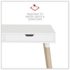 A Picture of product ALE-WSS4824WB Workspace by Alera® Scandinavian Writing Desk 47.24" x 23.62" 29.53", White/Beigewood