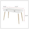 A Picture of product ALE-WSS4824WB Workspace by Alera® Scandinavian Writing Desk 47.24" x 23.62" 29.53", White/Beigewood