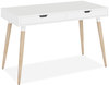 A Picture of product ALE-WSS4824WB Workspace by Alera® Scandinavian Writing Desk 47.24" x 23.62" 29.53", White/Beigewood