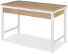 A Picture of product ALE-WSWD4824WB Workspace by Alera® Modern Writing Desk 47.24" x 23.62" 29.92", Beigewood/White