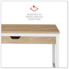 A Picture of product ALE-WSWD4824WB Workspace by Alera® Modern Writing Desk 47.24" x 23.62" 29.92", Beigewood/White