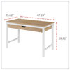 A Picture of product ALE-WSWD4824WB Workspace by Alera® Modern Writing Desk 47.24" x 23.62" 29.92", Beigewood/White