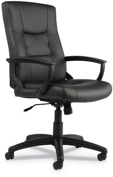 Alera® YR Series Executive High-Back Swivel/Tilt Bonded Leather Chair Supports 275 lb, 17.71" to 21.65" Seat Height, Black