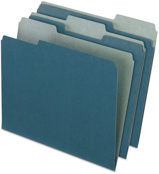 Pendaflex® Earthwise® by 100% Recycled Colored File Folders 1/3-Cut Tabs: Assorted, Letter Size, 0.5" Expansion, Blue, 100/Box