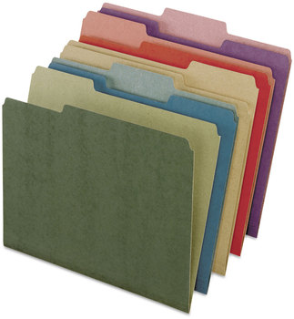 Pendaflex® Earthwise® by 100% Recycled Colored File Folders 1/3-Cut Tabs: Assorted, Letter, 0.5" Expansion, Colors, 50/Box