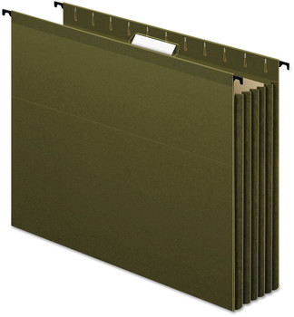Pendaflex® SureHook® Hanging Pocket File Letter Size, 1/5-Cut Tabs, Standard Green, 4/Pack