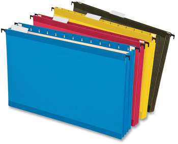 Pendaflex® SureHook® Hanging Pocket File Legal Size, 1/5-Cut Tabs, Assorted Colors, 4/Pack