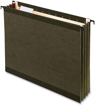 Pendaflex® SureHook® Hanging Pocket File Legal Size, 1/5-Cut Tabs, Standard Green, 4/Pack