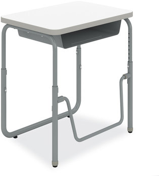 Safco® AlphaBetter® 2.0 Height-Adjustable Student Desk with Pendulum Bar Height-Adjust 27.75 x 19.75 22 to 30, Dry Erase, Ships in 1-3 Business Days