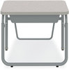 A Picture of product SAF-1222GR Safco® AlphaBetter® 2.0 Height-Adjustable Student Desk with Pendulum Bar 27.75" x 19.75" 22" to 30", Pebble Gray