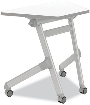 Safco® Learn Nesting Trapezoid Desk 32.83" x 22.25" to 29.5", White/Silver, Ships in 1-3 Business Days