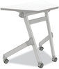 A Picture of product SAF-1226DE Safco® Learn Nesting Trapezoid Desk 32.83" x 22.25" to 29.5", White/Silver, Ships in 1-3 Business Days