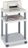 A Picture of product SAF-1860GR Safco® Wave Design Printer Stand Deskside Plastic, 3 Shelves, 20" x 17.5" 29.25", White/Charcoal Gray