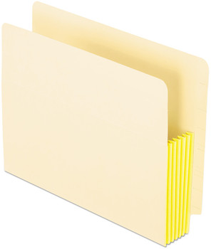 Pendaflex® Manila Drop Front Shelf File Pockets with Rip-Proof-Tape Gusset Top, 5.25" Expansion, Letter Size, 10/Box
