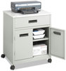 A Picture of product SAF-1870GR Safco® Steel Machine Stand with Pullout Drawer Engineered Wood, 3 Shelves, 1 25" x 20" 29.75", Gray