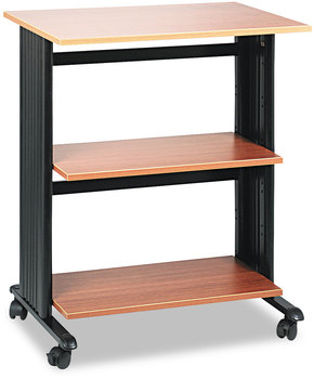 Safco® Muv™ Three Level Machine Cart/Printer Stand Engineered Wood, 3 Shelves, 29.5 x 20 35, Oak/Black, Ships in 1-3 Business Days