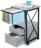 A Picture of product SAF-1906GR Safco® Mood™ Storage Pedestals with Open-Format Hanging File Rack, Left or Right, 2 Drawers: Box/File, Gray, 17.75" x 30"
