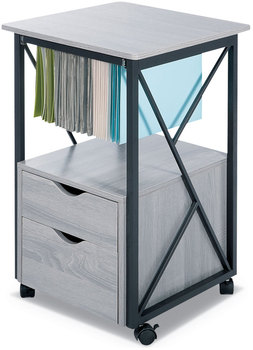 Safco® Mood™ Storage Pedestals with Open-Format Hanging File Rack, Left or Right, 2 Drawers: Box/File, Gray, 17.75" x 30"