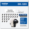 A Picture of product BRT-DK120124 Brother Pre-Sized Die-Cut Label Rolls Address Labels, 1.1 x 3.5, White, 400 Labels/Roll, 24 Rolls/Pack