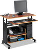 A Picture of product SAF-1927CY Safco® Muv™ 28" Adjustable-Height Mini-Tower Computer Desk 35.5" x 22" 29" to 34", Cherry/Black