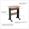 A Picture of product SAF-1929CY Safco® Muv™ Stand-Up Adjustable-Height Desk 29.5" x 22" 35" to 49", Cherry/Black