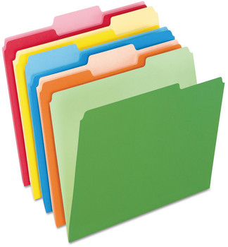 Pendaflex® Colored File Folders 1/3-Cut Tabs: Assorted, Letter Size, Colors, 100/Box