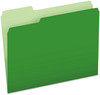 A Picture of product PFX-15213BGR Pendaflex® Colored File Folders 1/3-Cut Tabs: Assorted, Letter Size, Green/Light Green, 100/Box