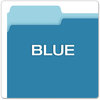 A Picture of product PFX-15213BLU Pendaflex® Colored File Folders 1/3-Cut Tabs: Assorted, Letter Size, Blue/Light Blue, 100/Box