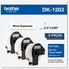 A Picture of product BRT-DK12033 Brother Pre-Sized Die-Cut Label Rolls File Folder Labels, 0.66 x 3.4, White, 300 Labels/Roll, 3 Rolls/Pack
