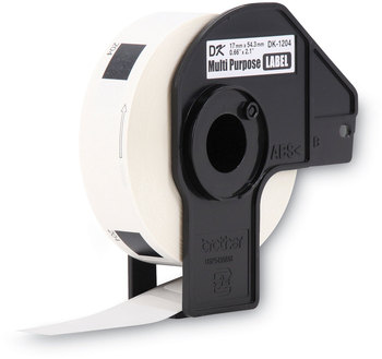Brother Pre-Sized Die-Cut Label Rolls Multipurpose Labels, 0.66" x 2.1", White, 400 Labels/Roll