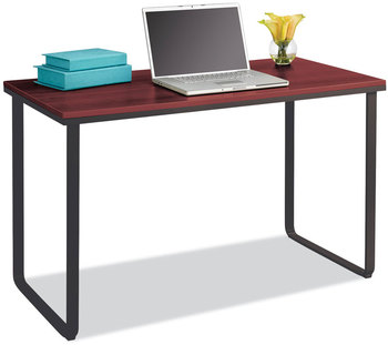 Safco® Steel Desk 47.25" x 24" 28.75", Cherry/Black