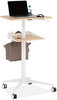 A Picture of product SAF-1944NA Safco® VUM Mobile Workstation 25.25" x 19.75" 35.5" to 47.75", Natural/White, Ships in 1-3 Business Days
