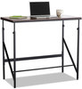 A Picture of product SAF-1957WL Safco® Standing Height Desk 48" x 24" 38" to 50", Walnut, Ships in 1-3 Business Days