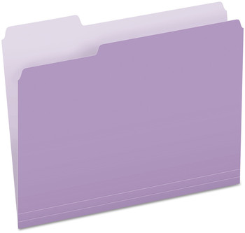 Pendaflex® Colored File Folders 1/3-Cut Tabs: Assorted, Letter Size, Lavender/Light Lavender, 100/Box