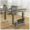 A Picture of product SAF-1974BL Safco® Scoot™ Shift Standing-Height Desk 47.25" x 21.5" 42.25", Black