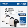 A Picture of product BRT-DK12343 Brother Pre-Sized Die-Cut Label Rolls Name Badge Labels, 2.3 x 3.4, White, 260 Labels/Roll, 3 Rolls/Pack