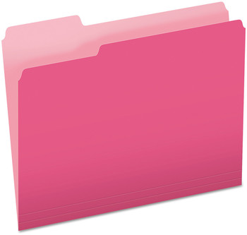 Pendaflex® Colored File Folders 1/3-Cut Tabs: Assorted, Letter Size, Pink/Light Pink, 100/Box