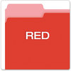 A Picture of product PFX-15213RED Pendaflex® Colored File Folders 1/3-Cut Tabs: Assorted, Letter Size, Red/Light Red, 100/Box