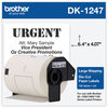 A Picture of product BRT-DK1247 Brother P-Touch® DK1247 Label Tape 4.07" x 6.4", Black on White, 180 Labels/Roll