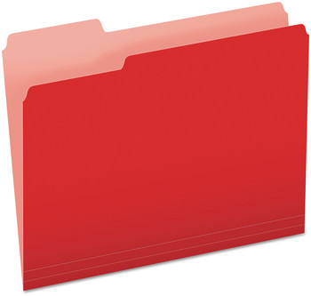 Pendaflex® Colored File Folders 1/3-Cut Tabs: Assorted, Letter Size, Red/Light Red, 100/Box