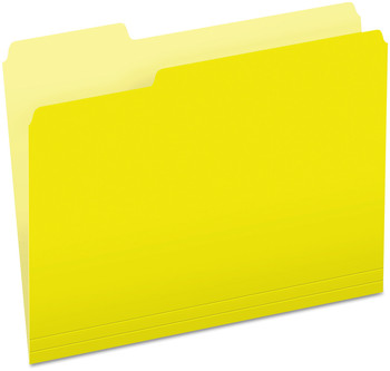 Pendaflex® Colored File Folders 1/3-Cut Tabs: Assorted, Letter Size, Yellow/Light Yellow, 100/Box