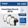 A Picture of product BRT-DK22053 Brother Continuous Length Label Tapes Paper Tape, 2.4" x 100 ft, White, 3 Rolls/Pack