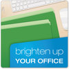 A Picture of product PFX-152BGR Pendaflex® Colored File Folders Straight Tabs, Letter Size, Green/Light Green, 100/Box