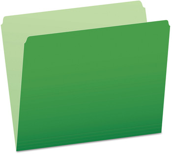 Pendaflex® Colored File Folders Straight Tabs, Letter Size, Green/Light Green, 100/Box
