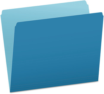 Pendaflex® Colored File Folders Straight Tabs, Letter Size, Blue/Light Blue, 100/Box