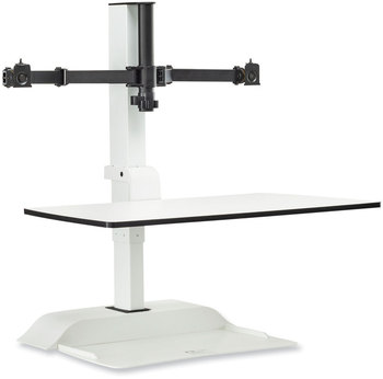 Safco® Soar™ Electric Desktop Sit/Stand Dual Monitor Arm For 27" Monitors, White, Supports 10 lbs, Ships in 1-3 Business Days